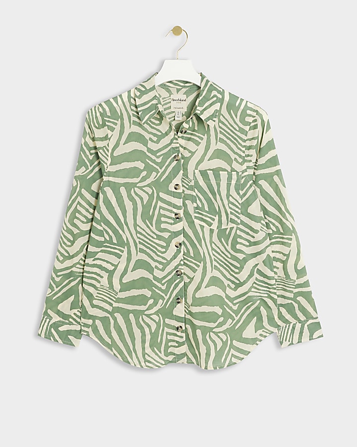 Green Zebra print shirt