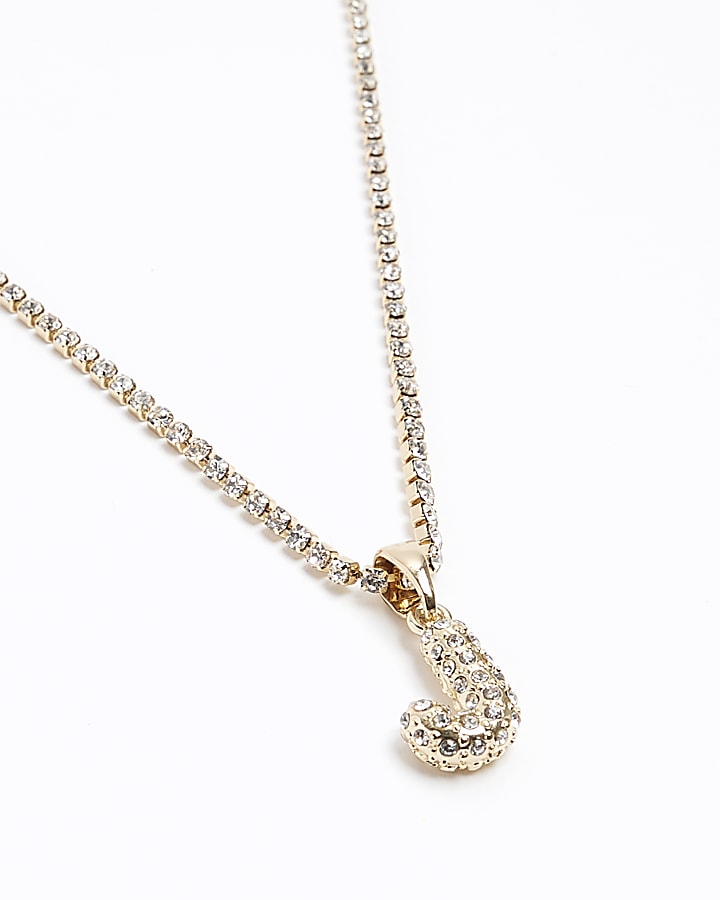 Gold J Initial necklace