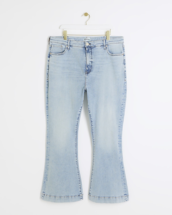 Plus Blue Tummy Hold Flare Jeans