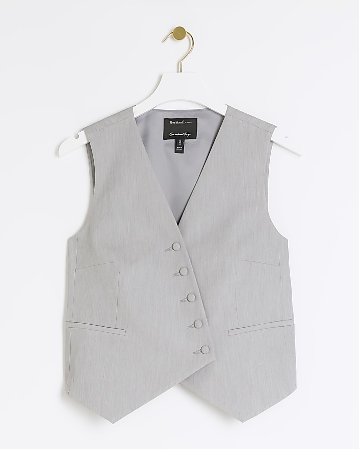 Grey asymmetric waistcoat