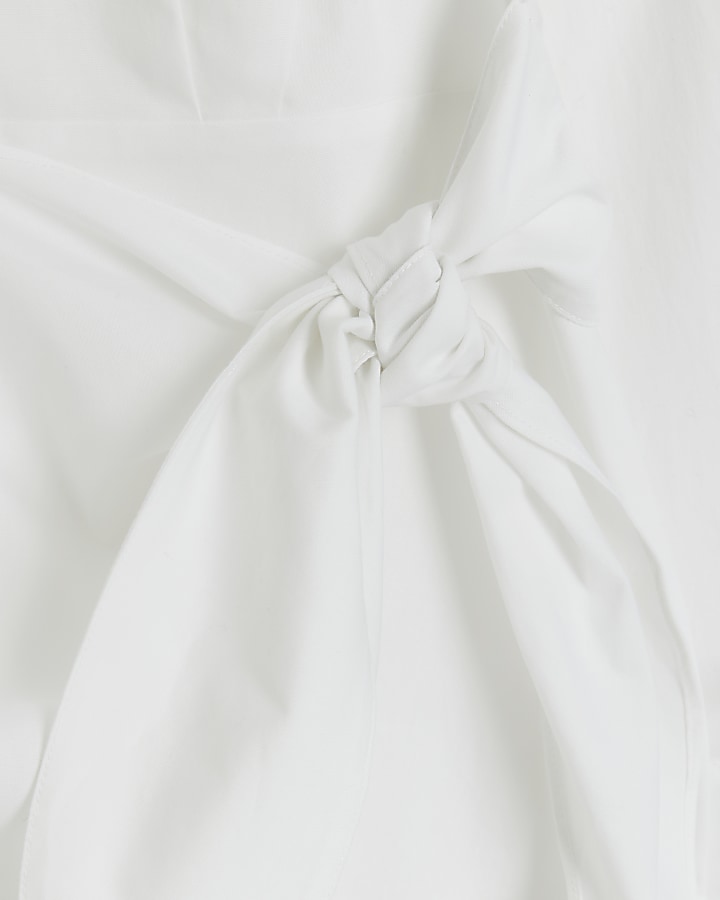 White poplin wrap shirt