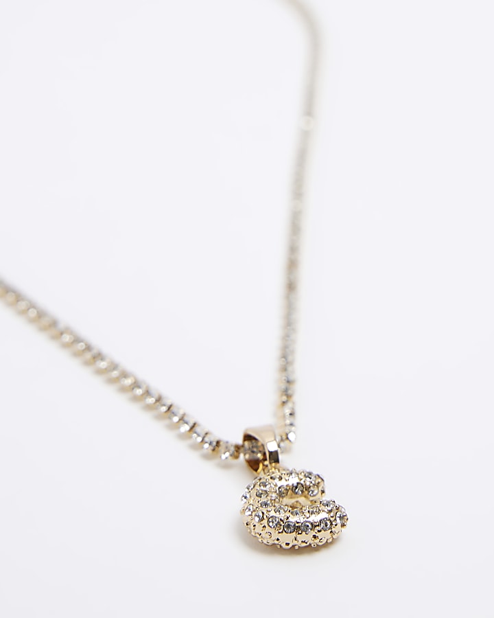 Gold C initial necklace