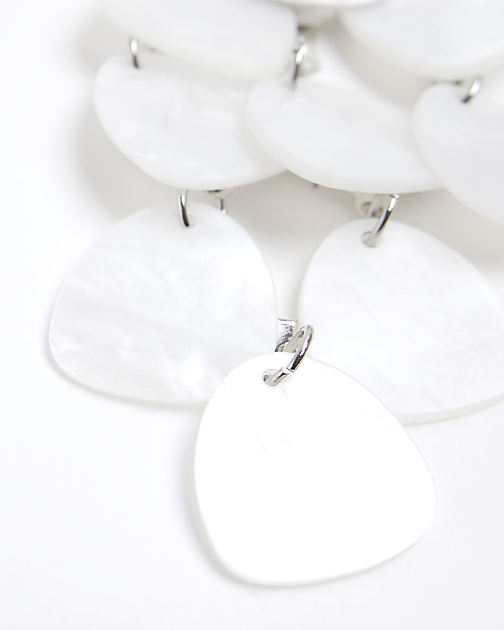 White Shell Cascade Drop Earrings