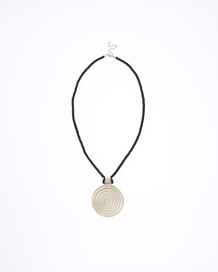 Black Circle Pendant Necklace