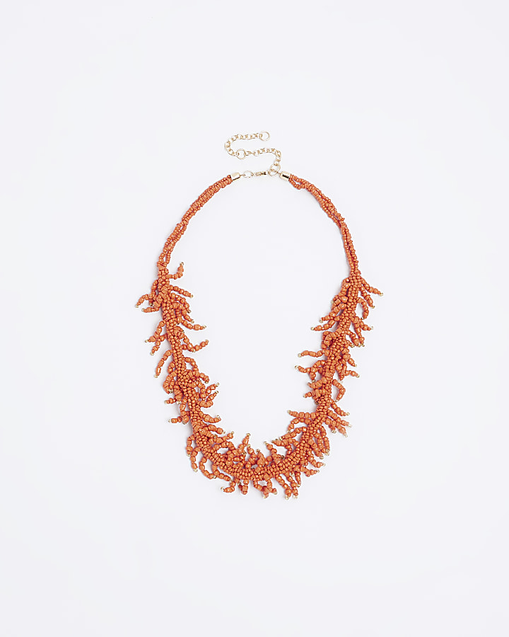 Orange Beaded Necklace