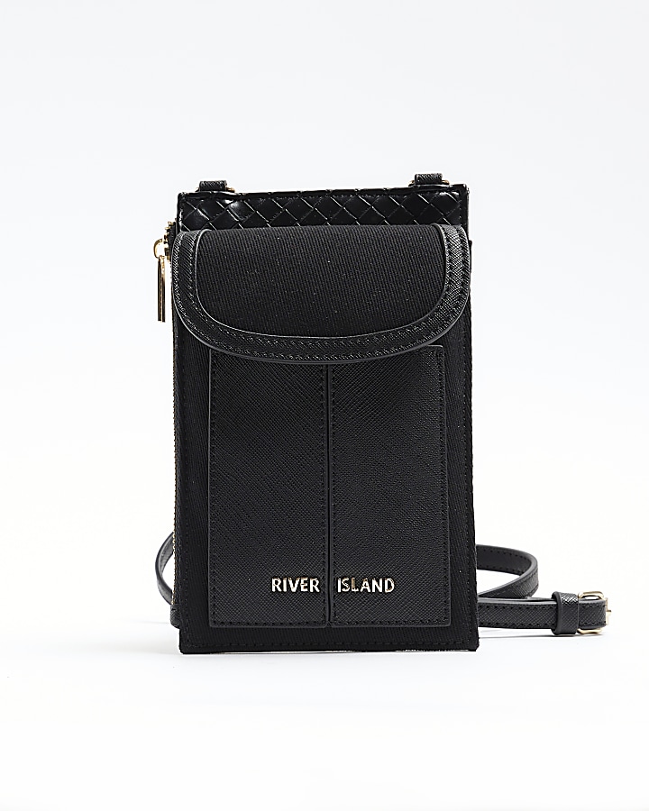 Black canvas phone pouch bag