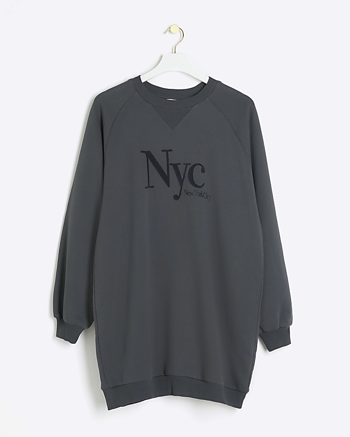 Grey NYC graphic sweatshirt mini dress