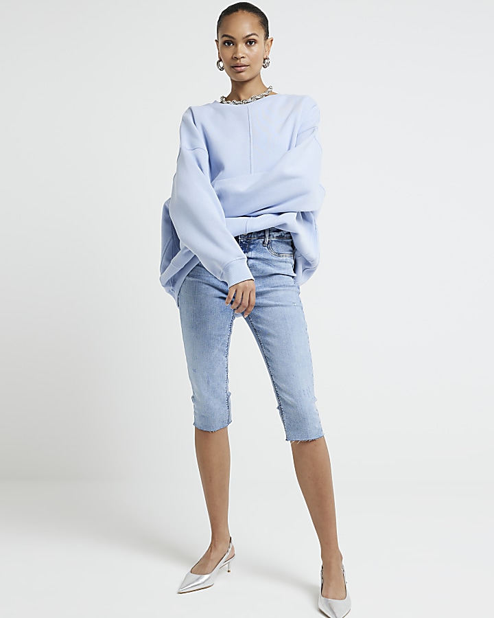 Oversized sweatshirt - Light blue - Ladies