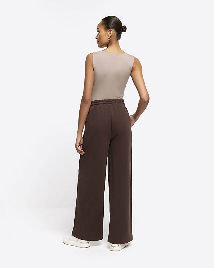 Brown wide leg joggers