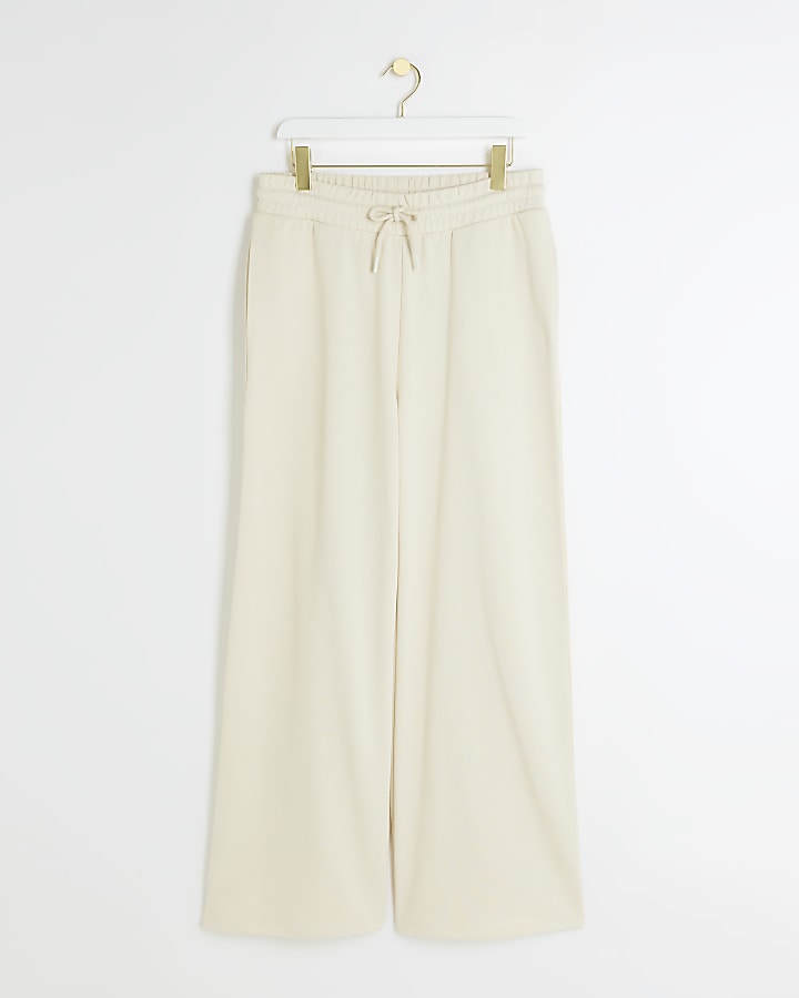 Cream wide leg joggers River Island