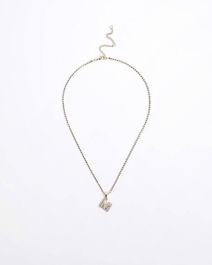 Gold M initial necklace