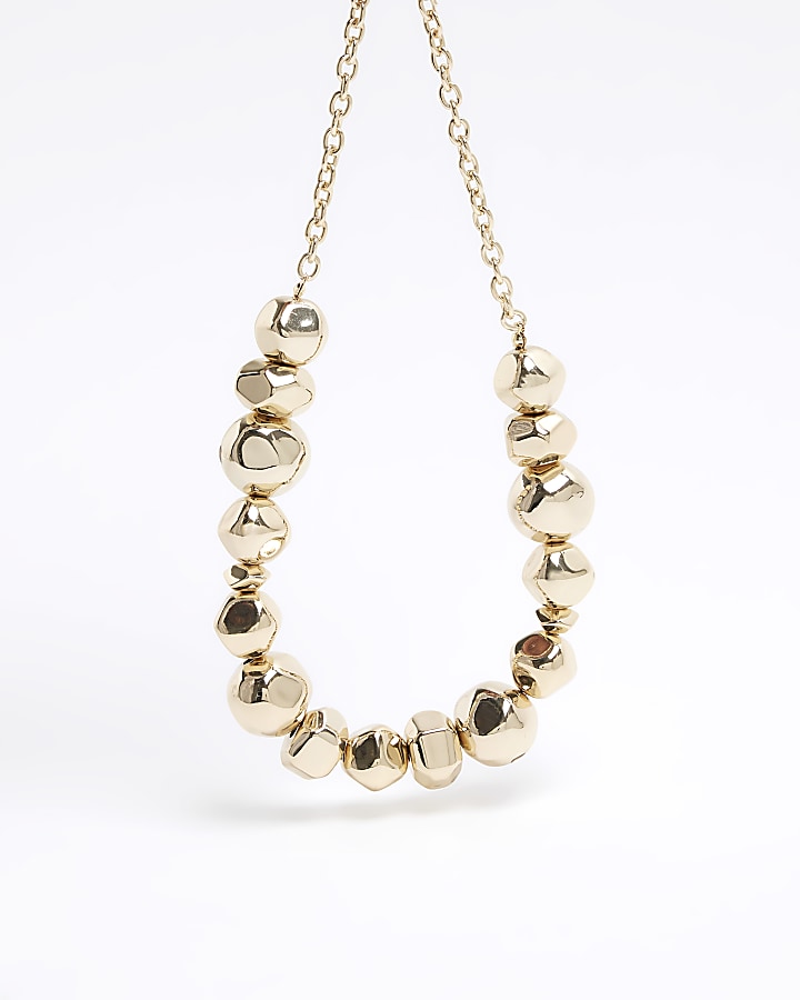 Gold Chunky Bead Necklace