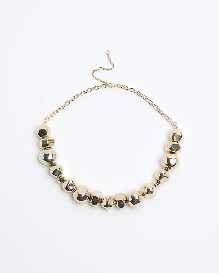 Gold Chunky Bead Necklace