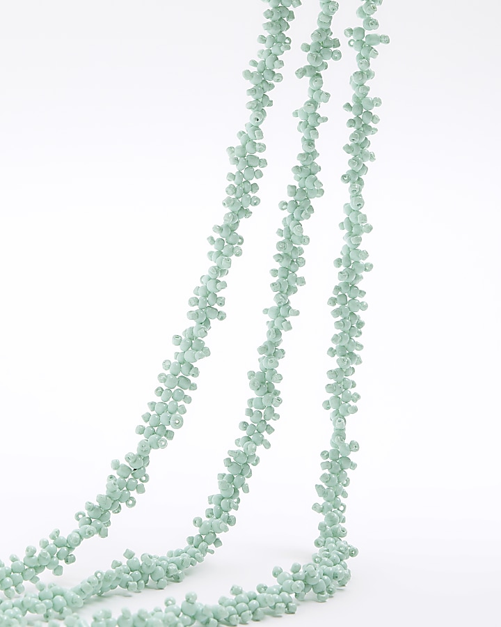 Green Beaded Layering Necklace