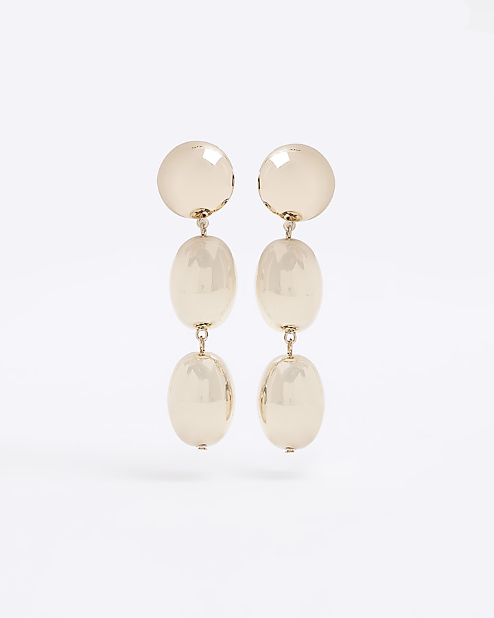 Gold Round Drop Earrings
