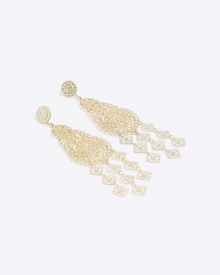 Gold Boho Drop Earrings