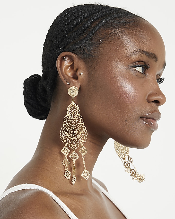 Gold Boho Drop Earrings
