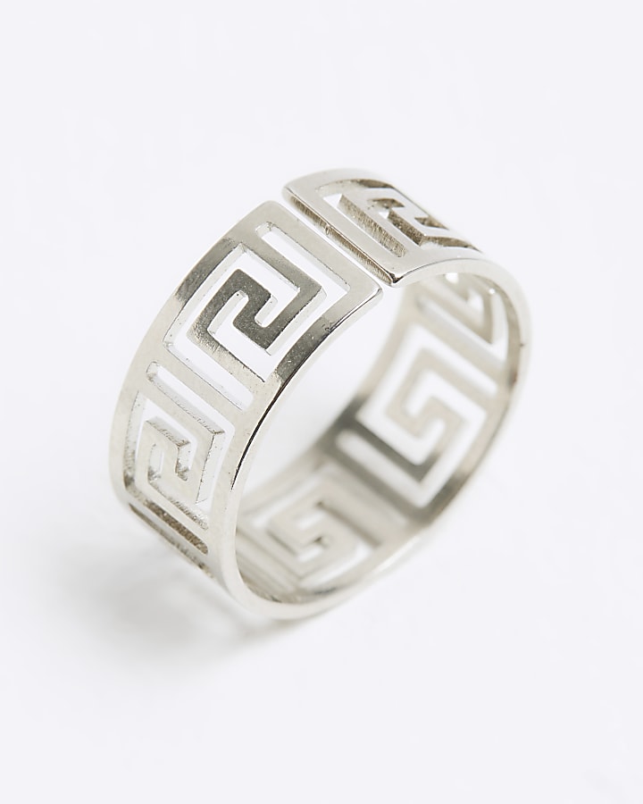 Silver Aztec Cut out Ring