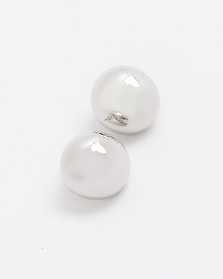 Silver ball stud earrings multipack
