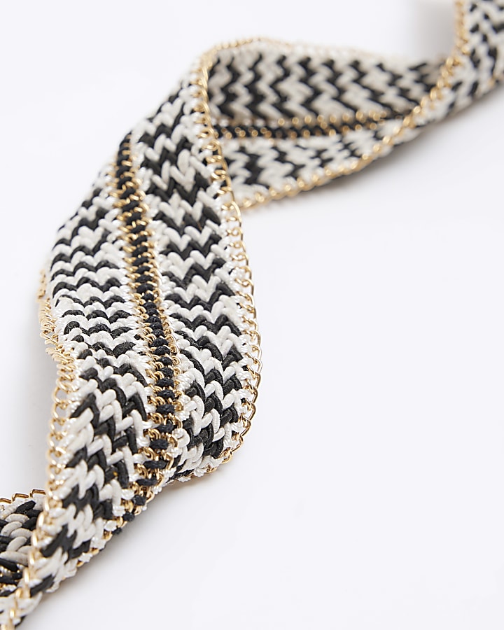 White Stitched Choker Necklace