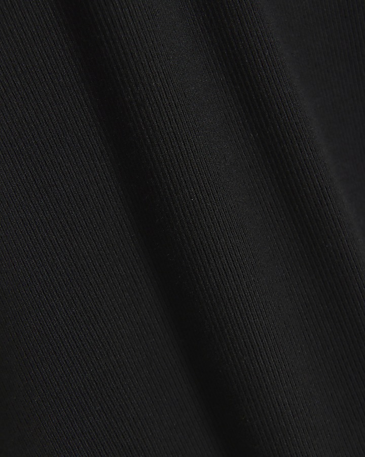Black tie side layered t-shirt midi dress