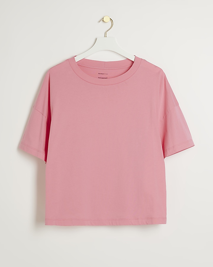 Plus Pink boxy cropped t-shirt