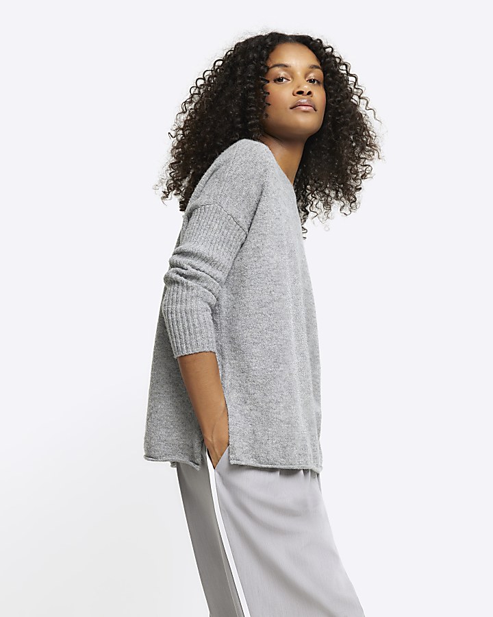 Grey knit jumper