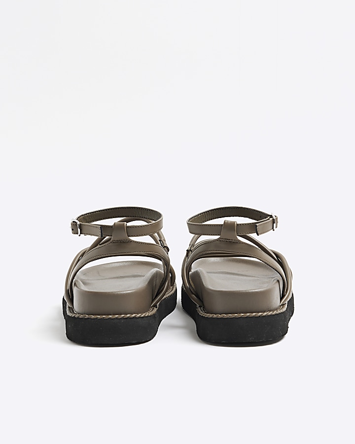 Khaki Strappy Sandals