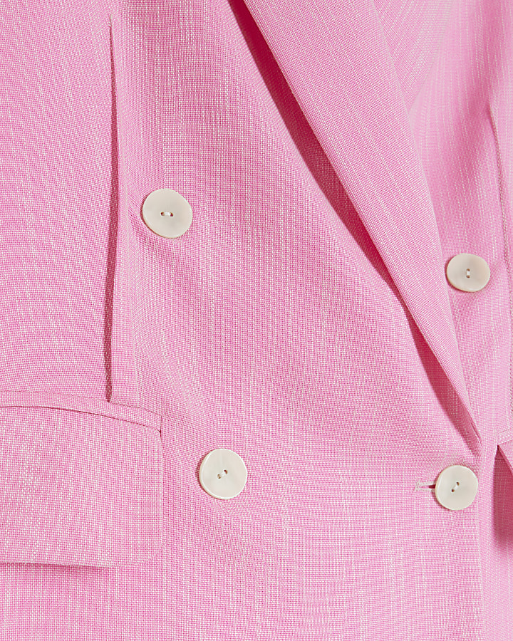 RI Studio Pink texture double breasted blazer