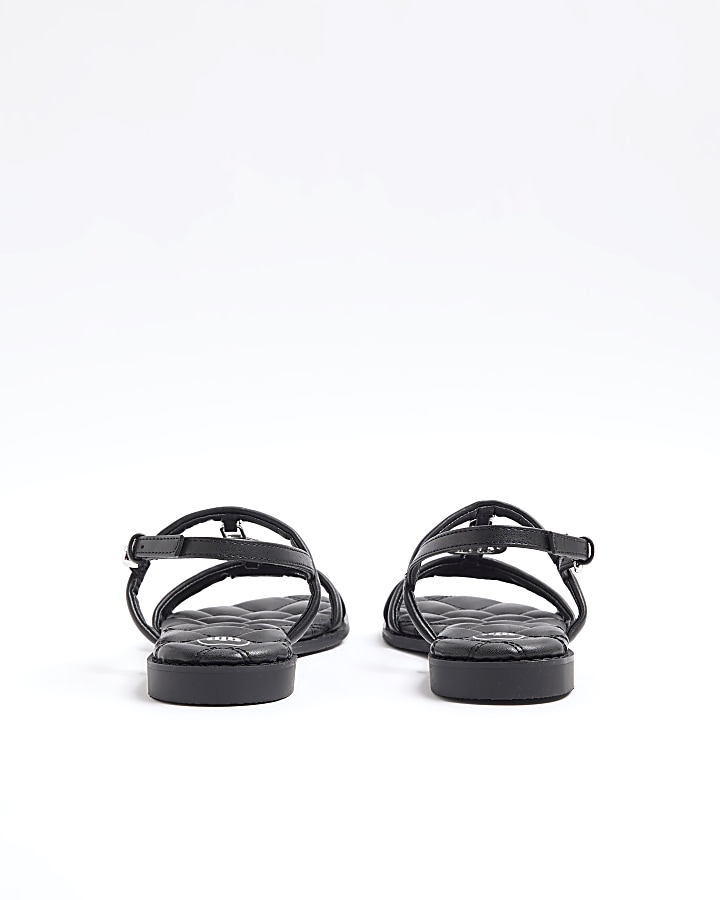 Black RI hardware flat sandals