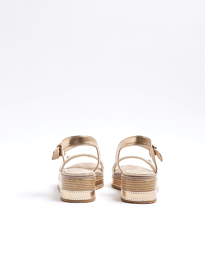 White strappy flatform sandals