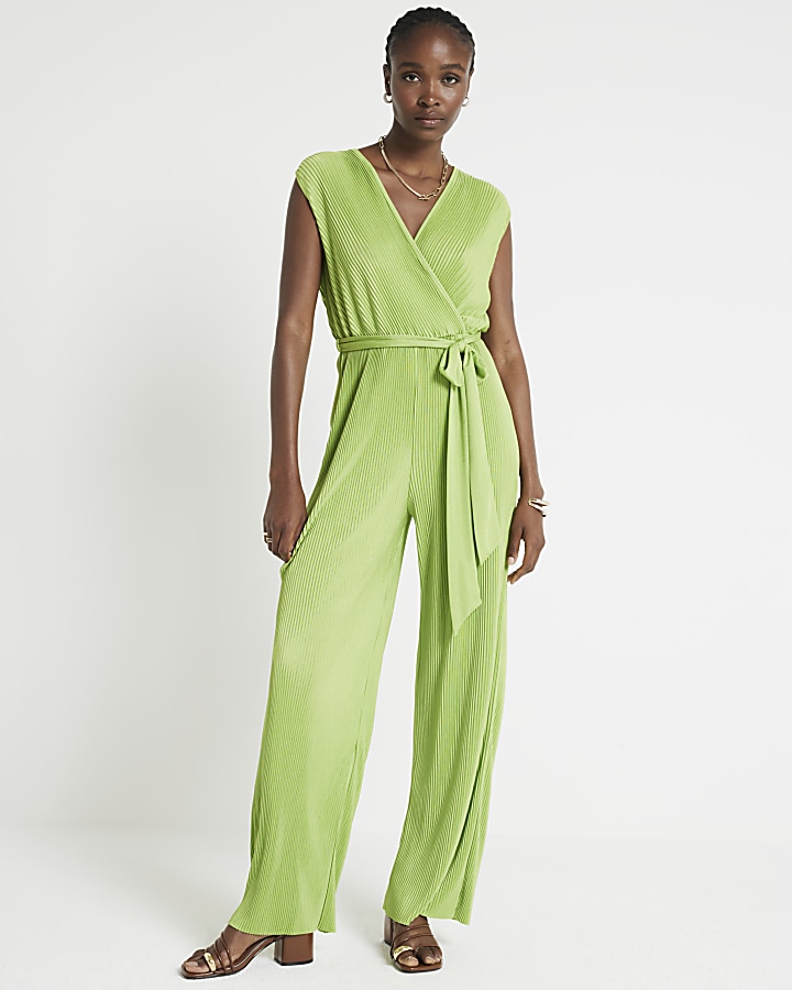 Green cheap wrap jumpsuit