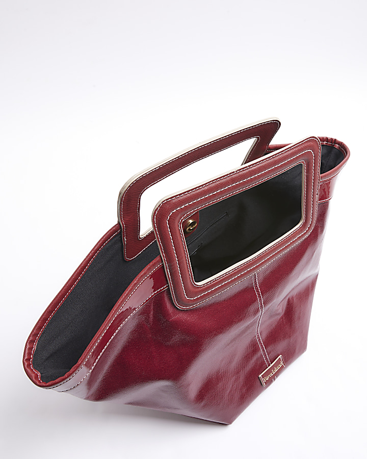 Red square handle shopper bag