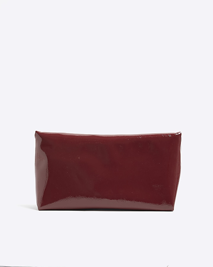 Red Roll Top Clutch Bag