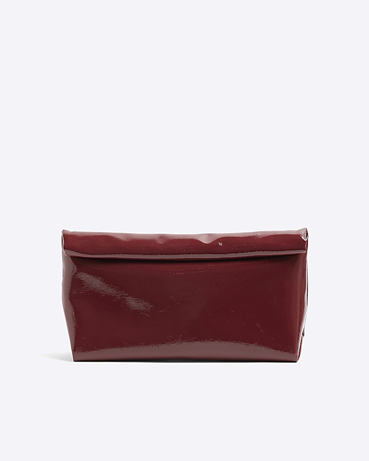 Red Roll Top Clutch Bag