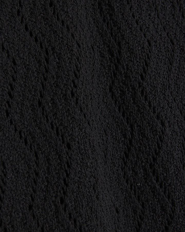 Black crochet midi skirt