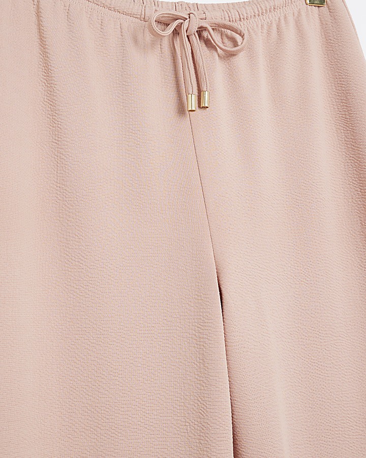 Pink pull on wide leg trousers