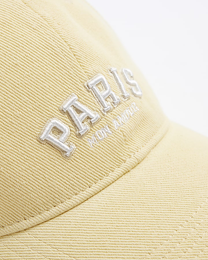 Yellow Paris embroidered cap
