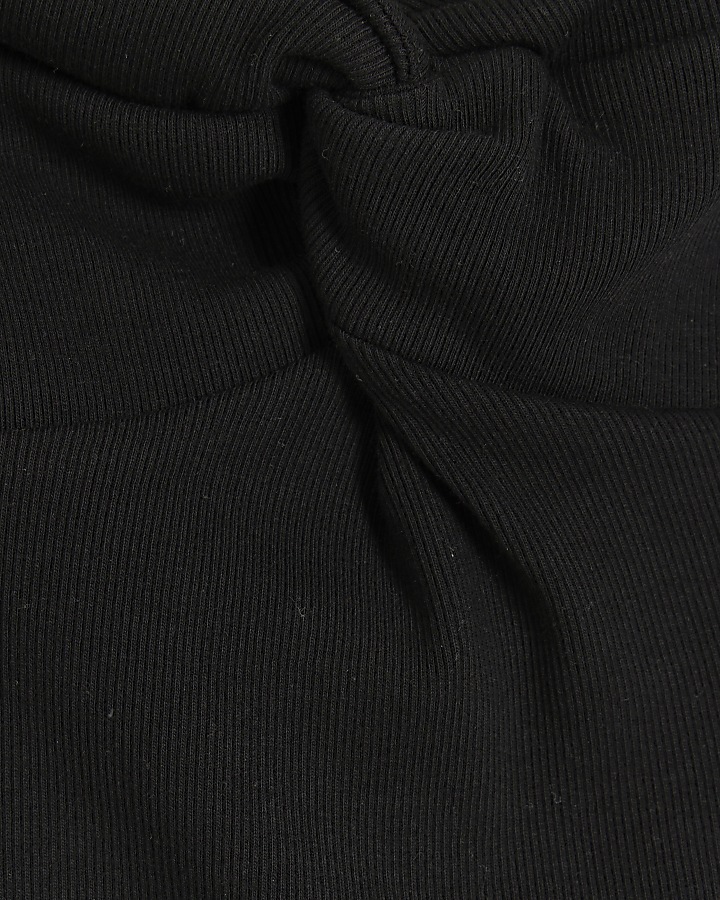 Black front knot bandeau top