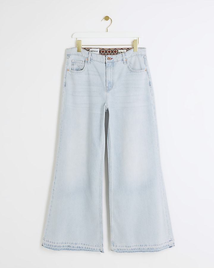 Blue mid rise Palazzo jeans