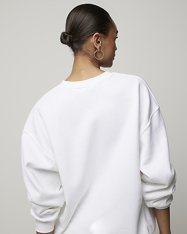 White Paris Graphic Sweatshirt