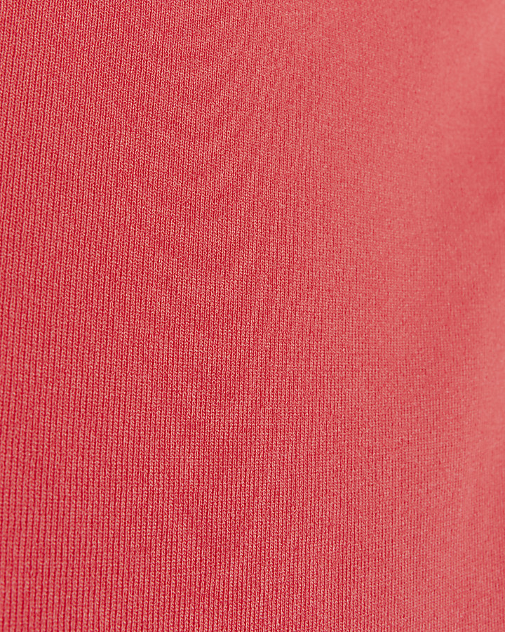 Pink knit Bandeau Bodycon Midi dress
