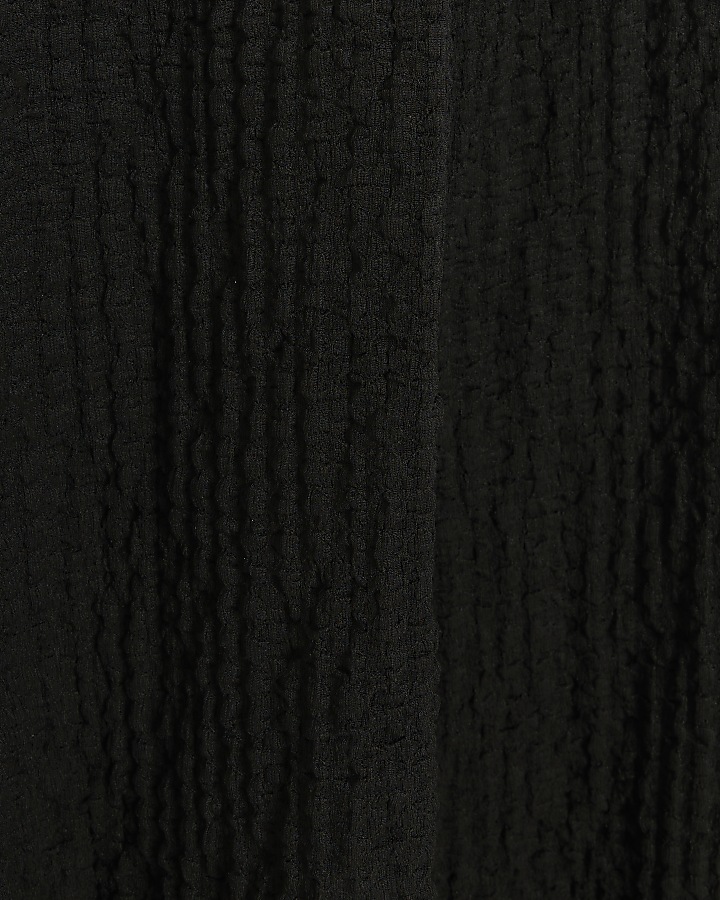 Black textured halter neck swing maxi dress