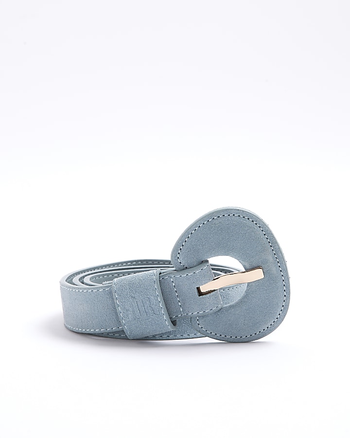 Blue suede belt