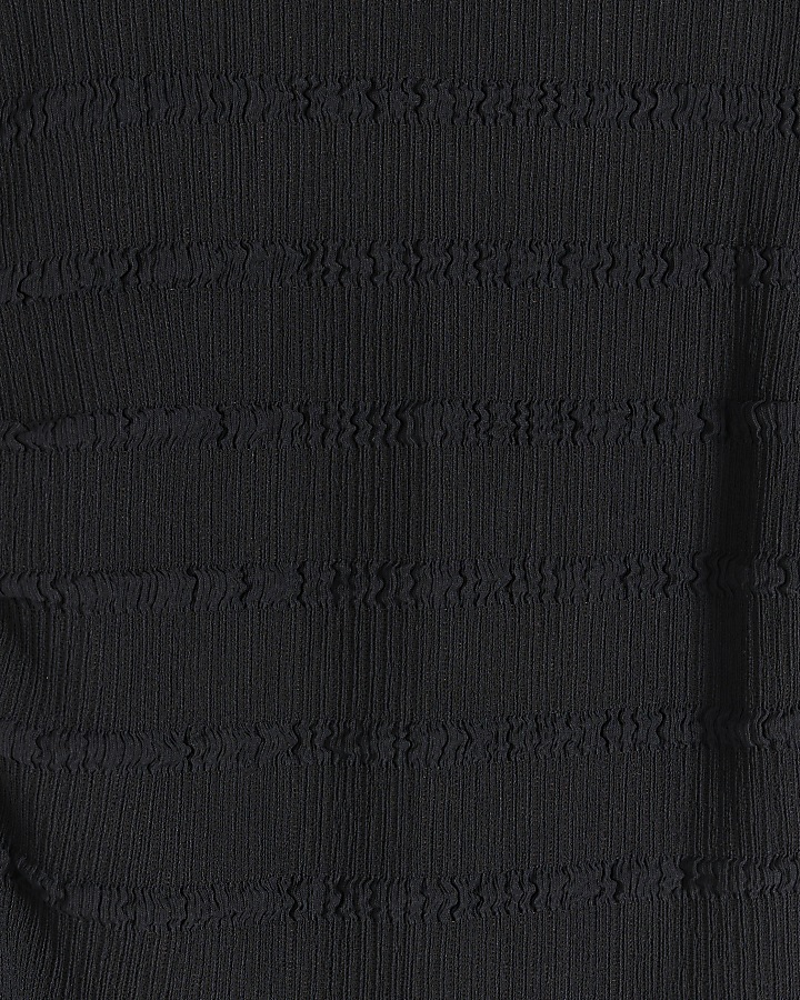 Black textured bardot bodycon maxi dress