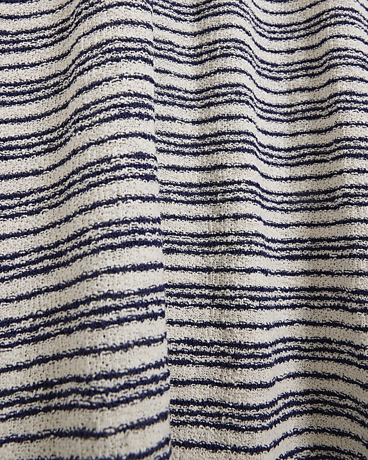 Navy crochet stripe bodycon maxi dress