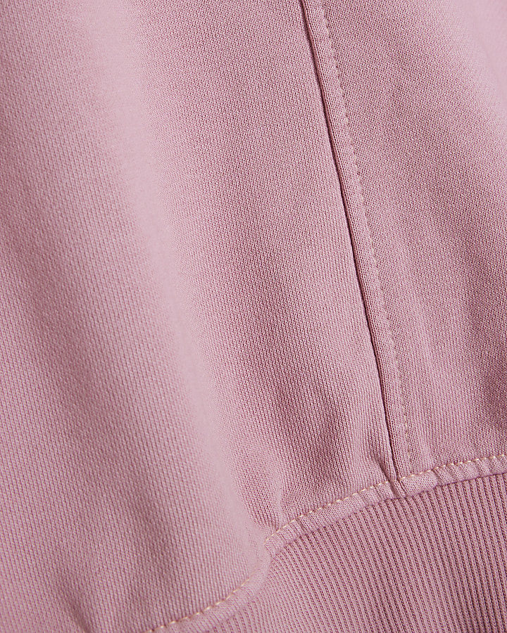 Pink stitched oversized sweatshirt