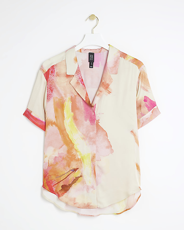RI Studio Pink abstract print shirt