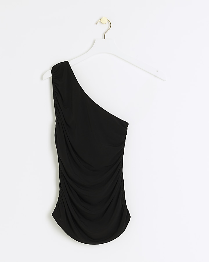 Black drape asymmetric top