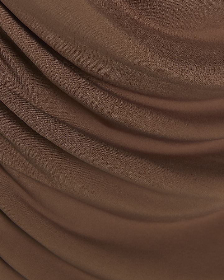Brown drape asymmetric top